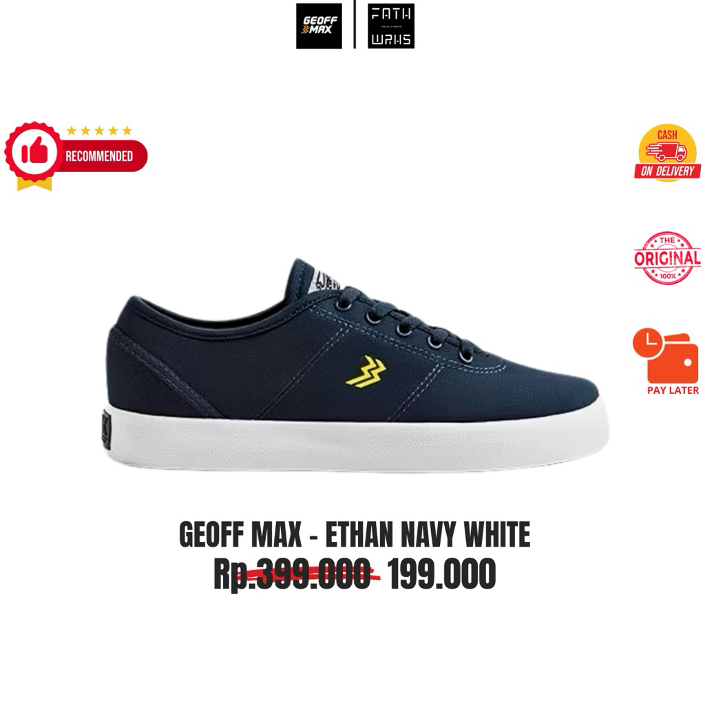 Sepatu Geoff Max Original - Ethan Navy White | Sepatu Pria | Sepatu Wanita | Sepatu Unisex