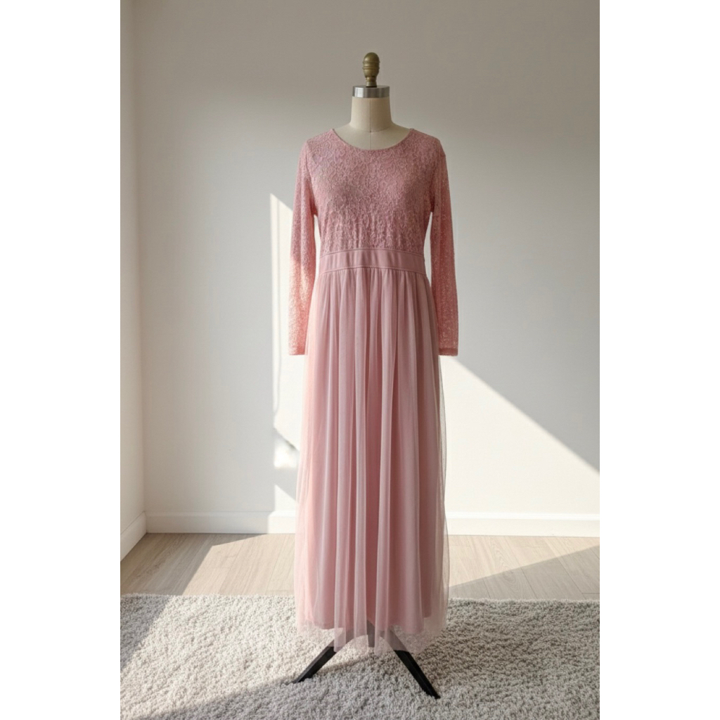 Preloved Maxi Dress Brokat Muslimah / Kondangan