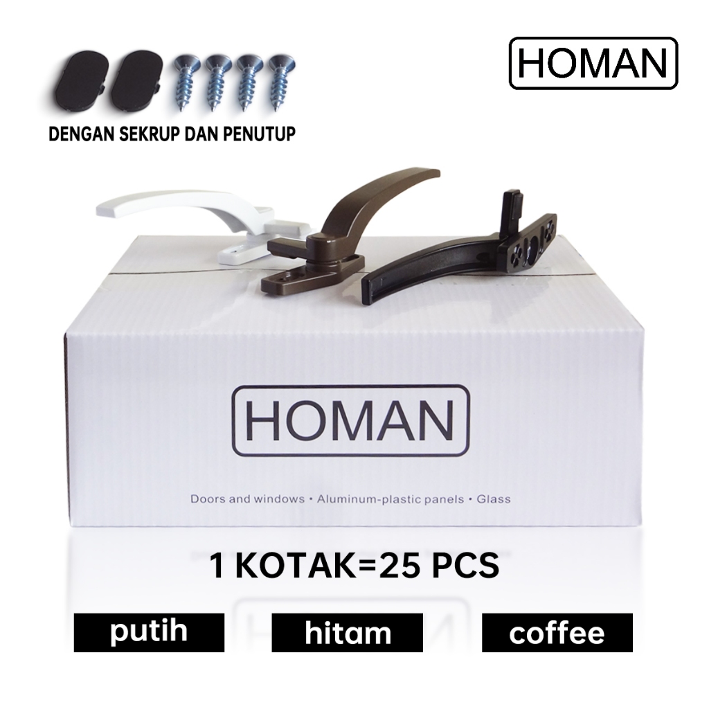 25 PCS Homan Gagang jendela aluminium Gagang jendela tingkap Kunci Jendela Aluminium