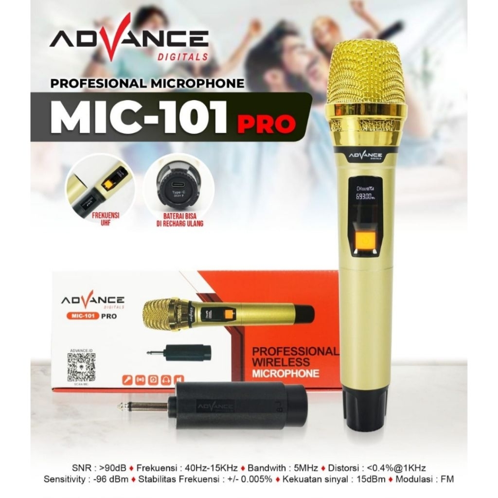 ADVANCE MICROPHONE WIRELESS MIC-101 PRO