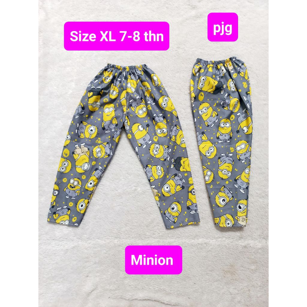 Celana kolor  panjang. anak Size XL usia 7-8thn motif karakter anak. banyak pilihan motif. Grosir ce