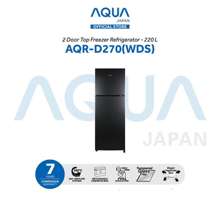 Kulkas AQUA JAPAN 2 Pintu 220 Liter AQR-D270DS