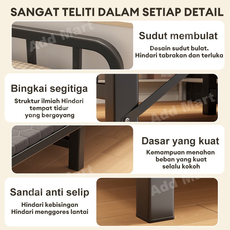 NEW - RANJANG LIPAT BESI TEMPAT TIDUR LIPAT DENGAN KASUR DIPAN BESI FOLDING BED TIDAK DIPERLUKAN