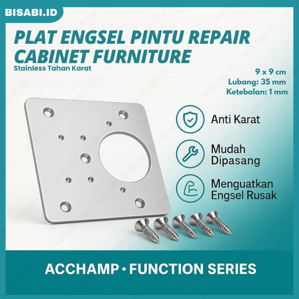 Plat Penahan Engsel Pintu / Plat Engsel Lipat Penyangga Meja / Pintu Lemari