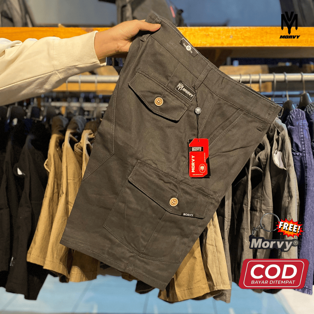 Celana cargo pendek cottond combed canvas premium mofel di atas lutut keren hits