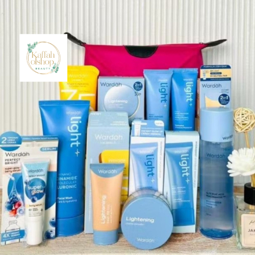 Wardah Paket Lightening Skincare Dan Make Up 8 Produk ( Skincare+Bedak Tabur+bb tint)