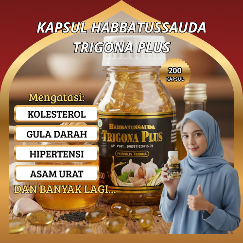 HABBATUSSAUDA TRIGONA PLUS ISI 200 KAPSUL - KAPSUL HABBARLIC HABASYI TRIGONA PLUS HABBATUSSAUDA TRIG