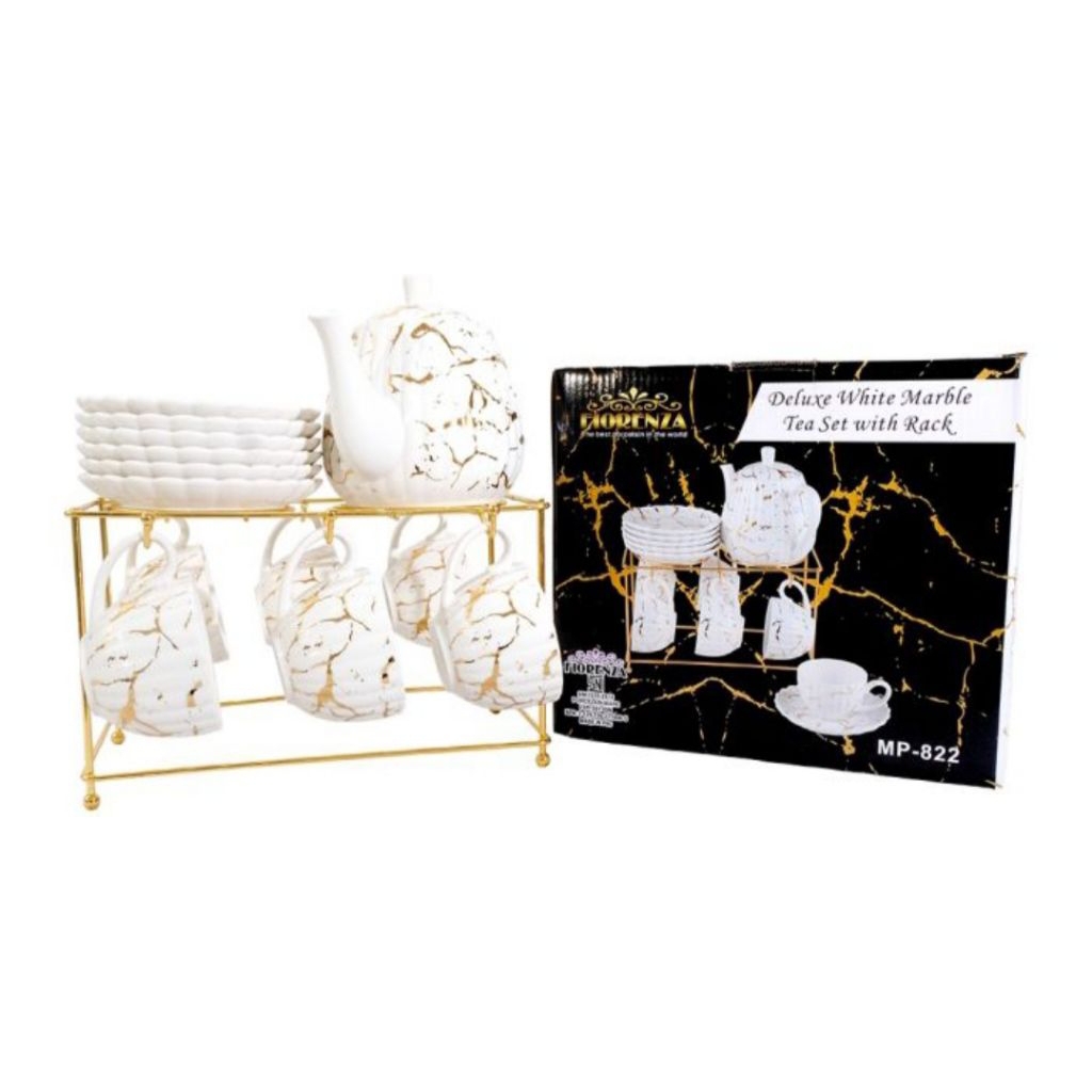 TEKO SET/TEA SET KOPI/TEH, + SENDOK + TATAKAN FIORENZA 882