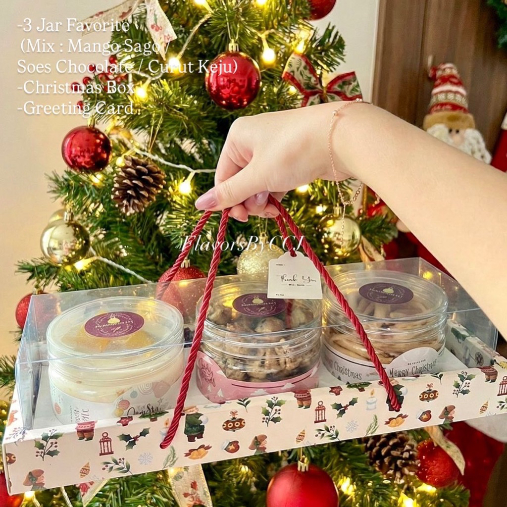 CHRISTMAS HAMPERS / JOYFUL TRIO SET / MANGO SAGO / CURUT KEJU / SOES CHOCOLATE / HAMPERS NATAL PREMI