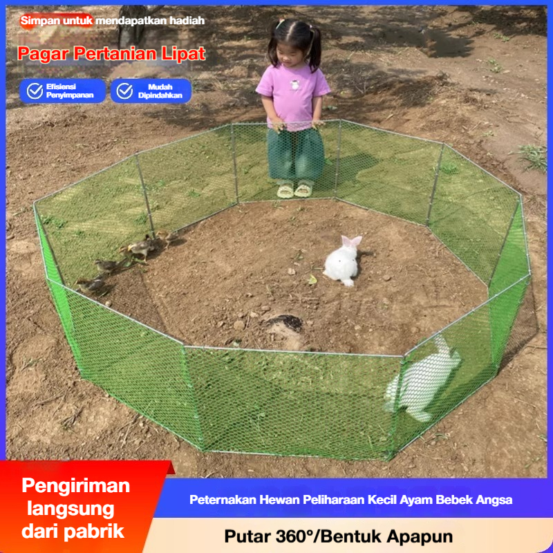 Pagar Jaring Lipat Portabel Ayam Bebek Angsa Kelinci - Pagar Bergerak Peternakan Desa