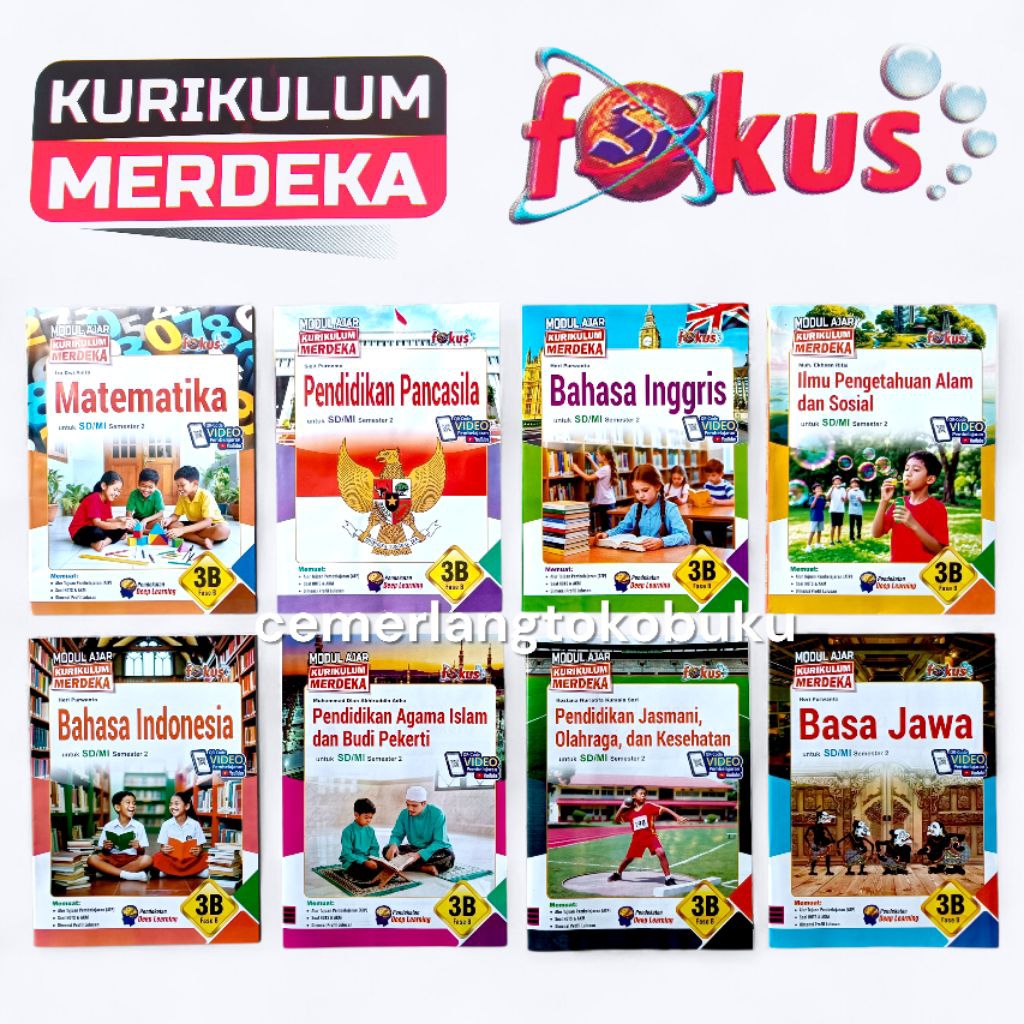 LKS Fokus Kelas 3 SD Kurikulum Merdeka Semester 1 dan 2 Matematika IPAS Pancasila Bahasa Indonesia I