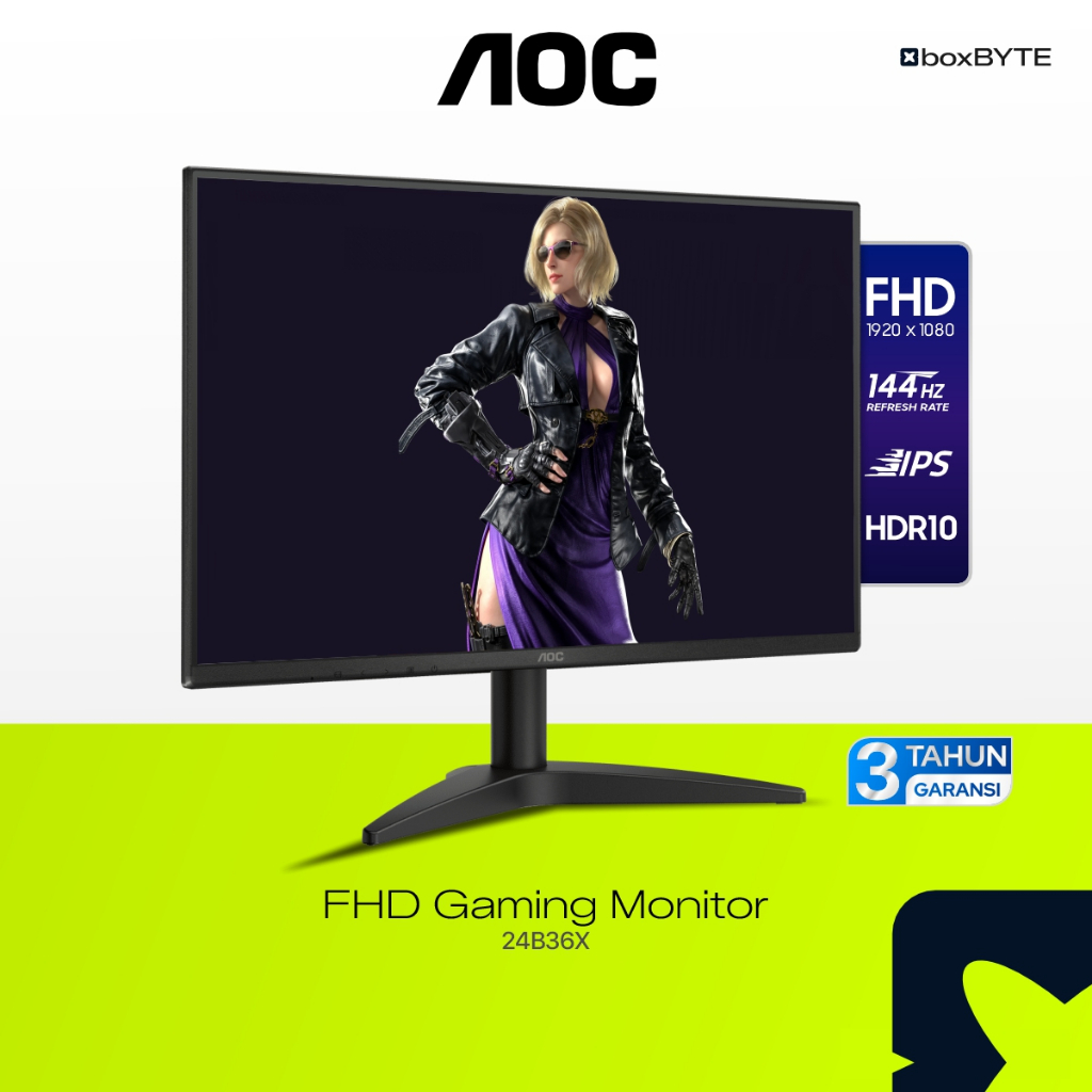 Monitor AOC 24 Inch FHD 144Hz IPS HDR10 | AOC 24B36X