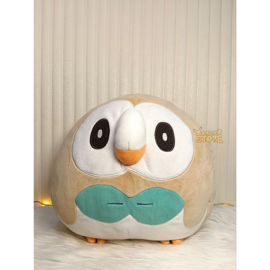 Boneka Pokemon Rowlet Mochi Round Cushion (Mokuroh) - Pokemon Center