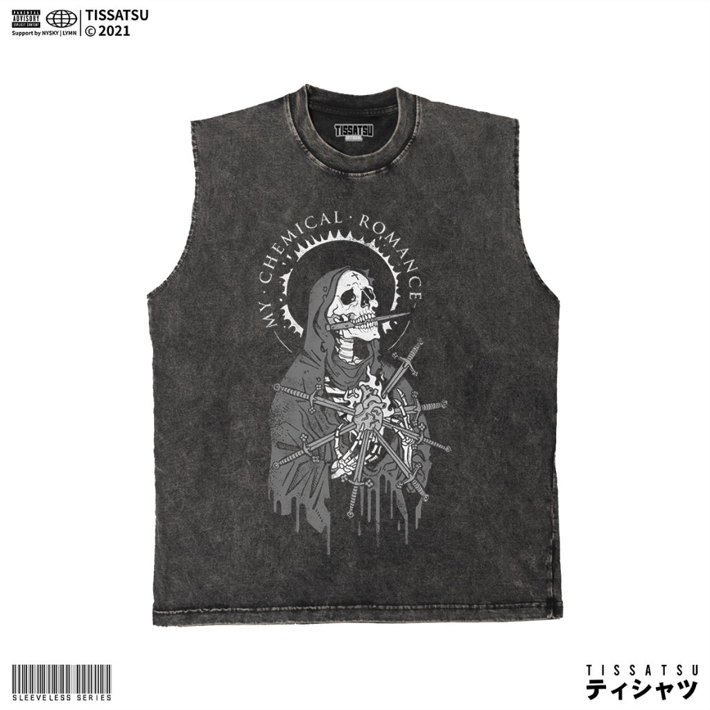 TISSATSU Kaos Singlet My Chemical Romance Oversize / Sleeveless Band Washed MCR-47