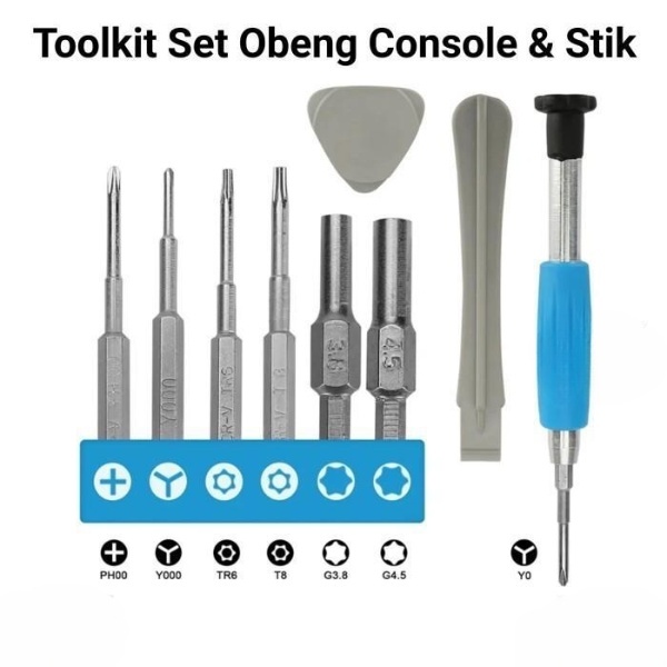 Hagibis - Toolkit Set Obeng Console Stik Ps3 Ps4 Ps5 Super Slim T6 T8 Torx Stick