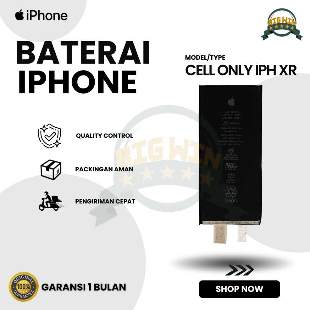 BATERAI BATTERY IPHONE XR DOUBLE [IC POWER] ORIGINAL