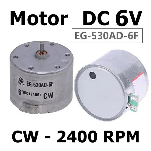 Motor Dinamo Tape 6V DC 2400RPM CW 2 Pin 6 Volt Motor Tip Project Elektronika EG-530AD-6F Tape Deck 