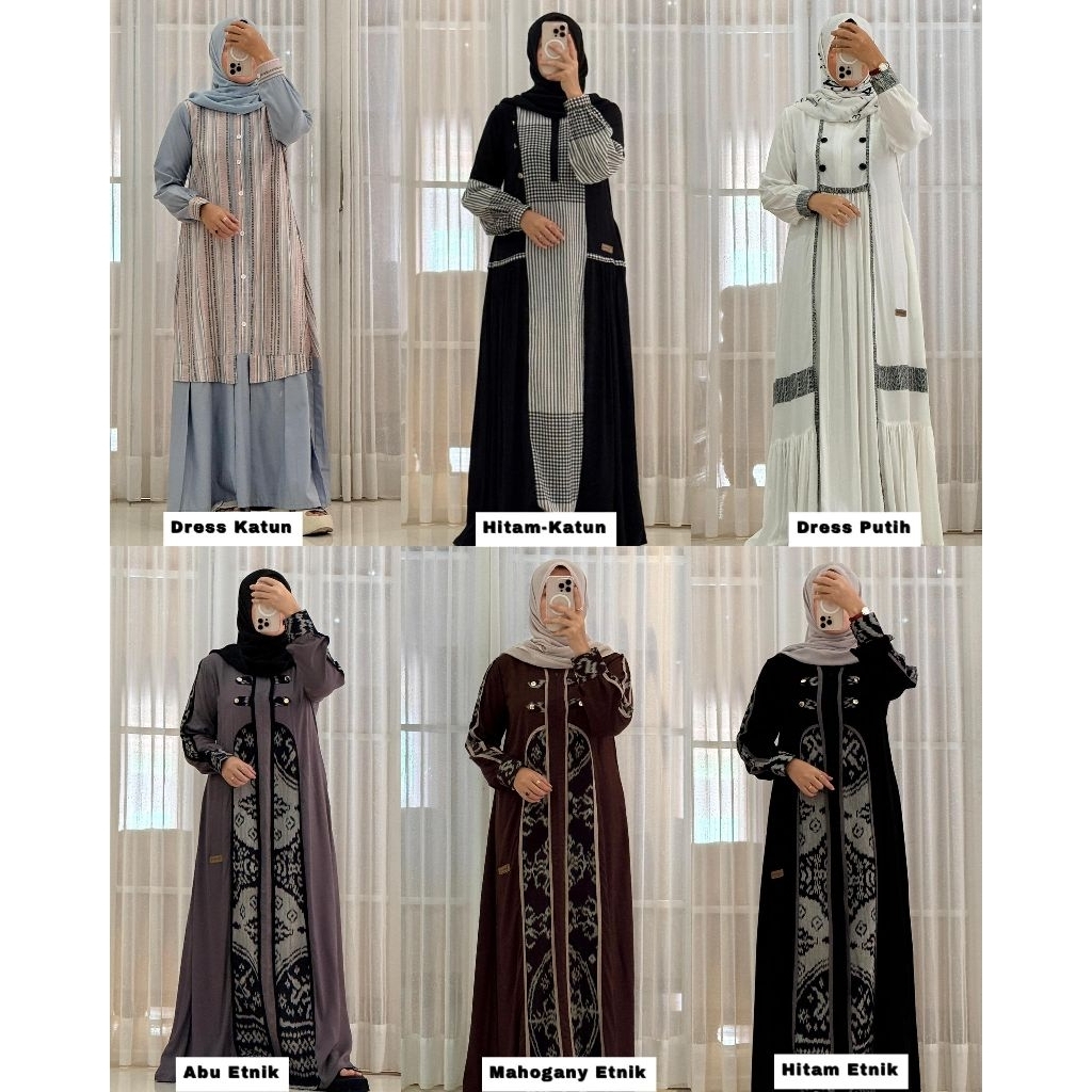 Gamis etnik twill uniqlo by nadheefa store ori terbaru