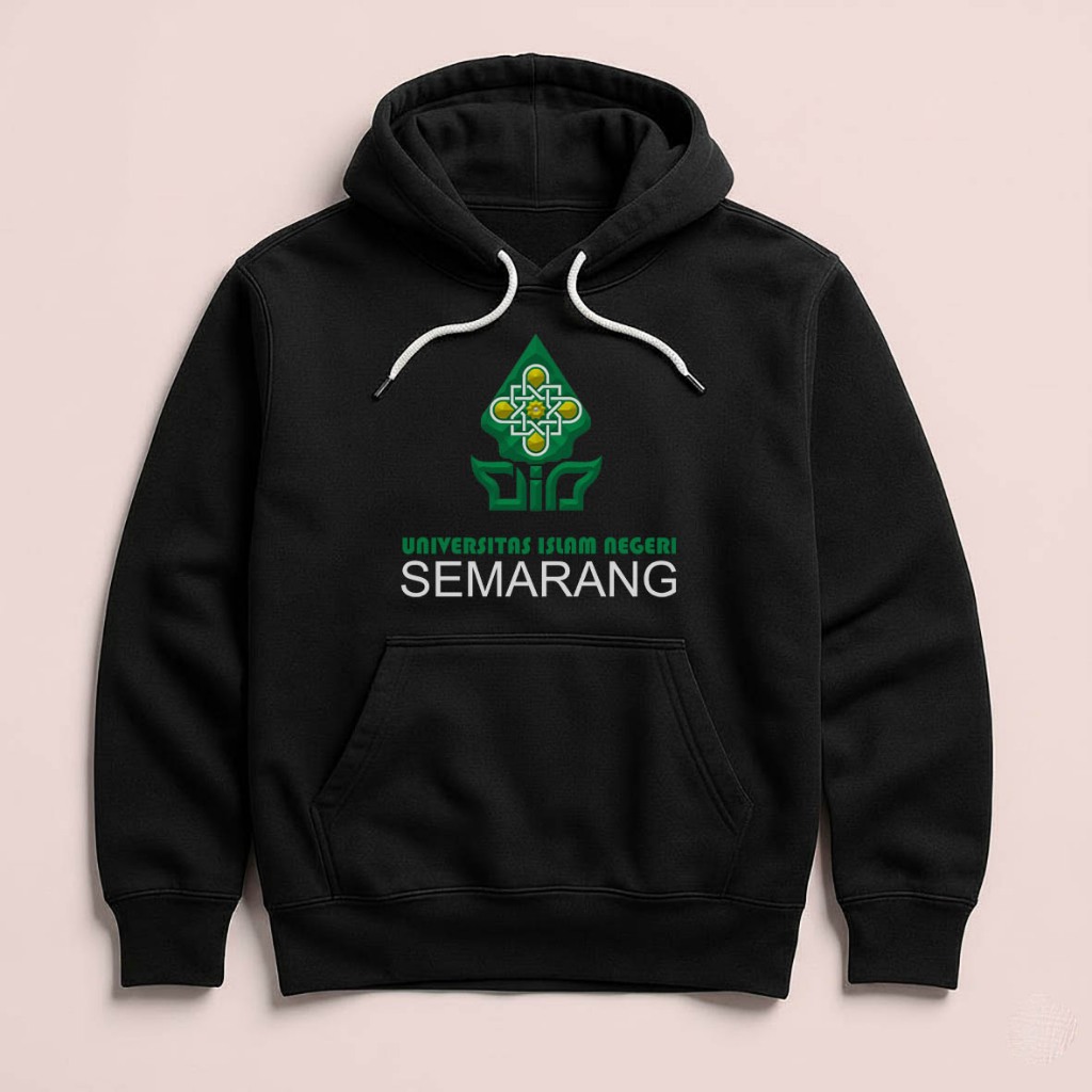 Hoodie UIN Walisongo Semarang Unisex Sweater Fleece Hoodie Black Hitam Cloth