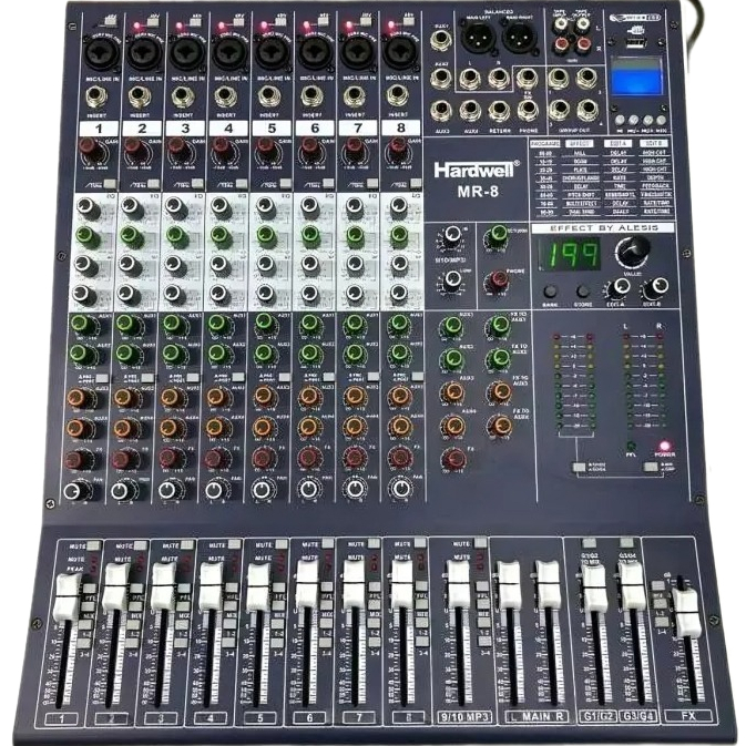 Mixer Audio 8 Channel Hardwell MR 8/Mixer Hardwell MR8 8Ch/Mixer Hardwell MR-8 8 Channel