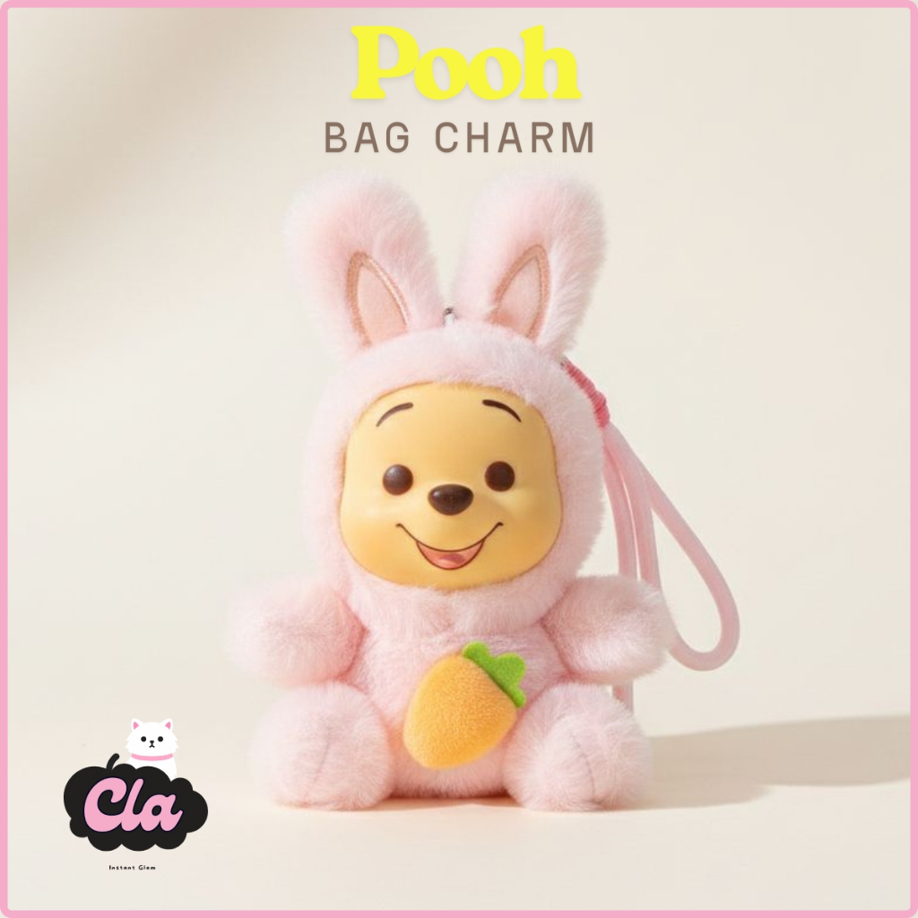 CLA - Bag Charm Pooh Bulu / Gantungan Tas Pooh / Vinyl Plush