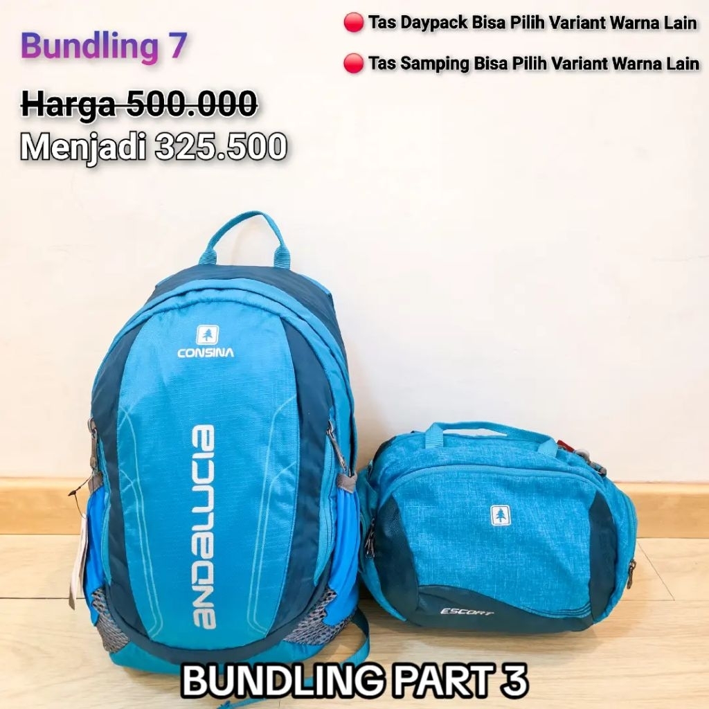 Paket Bundling 7 Tas Daypack Consina Andalucia, Tas Samping Consina Escort