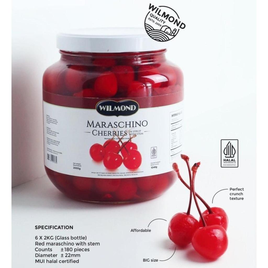 Frutaneira Maraschino Cherries with Stems 454gr Cherry Tangkai