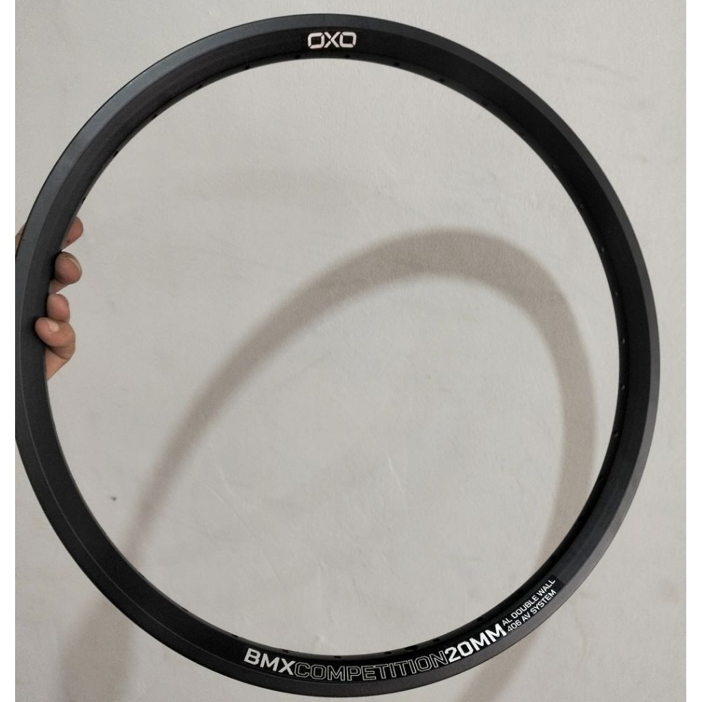 Velg Sepeda BMX 20 inchi Velg OXO BMX Competition 36hole 20mm Alloy Double wall black rims OXO