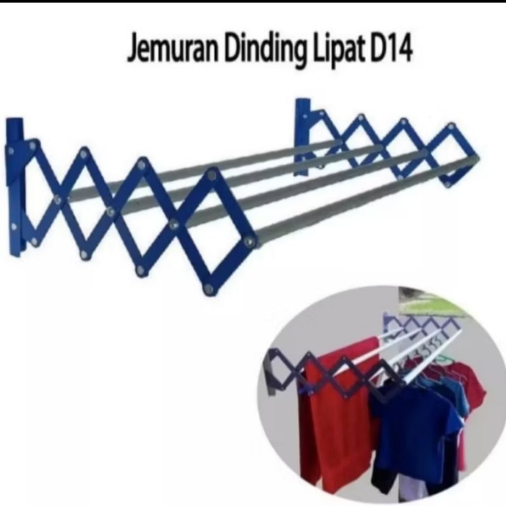 jemuran lipat dinding/jemuran lipat tempel di tembok panjang 55cm palang 3