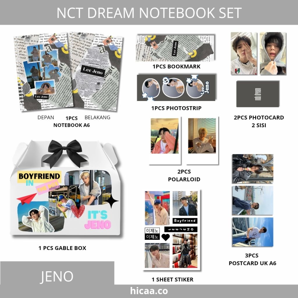 Hicaa - Kpop Notebook Set NCT Dream / Notebook A6 Polos Kpop NCT Dream / Buku Tulis Mini Kpop NCT Dr