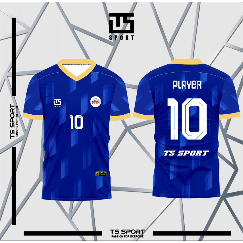 Kaos Jersey Voli Full Printing Gratis Tambah Nama Nomor Logo Sponsor