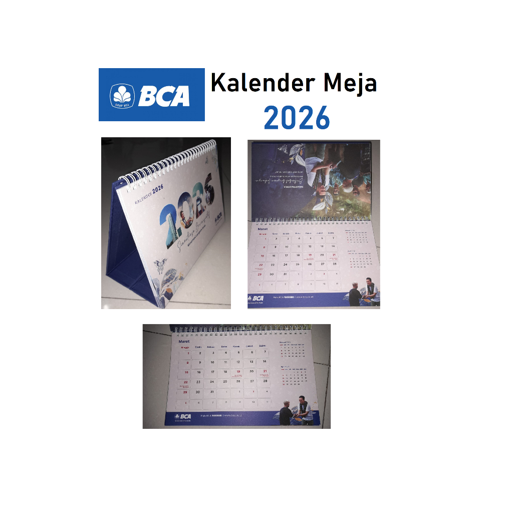 Kalender Meja, Dinding, Sobek Bank BCA Terbaru