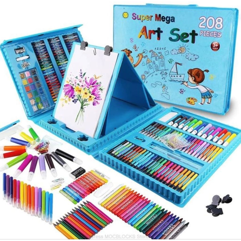 FULL SET CRAYON ANAK 208pcs // SET LENGKAP ALAT MEWARNAI ANAK // CRAYON ALAT LUKIS ANAK