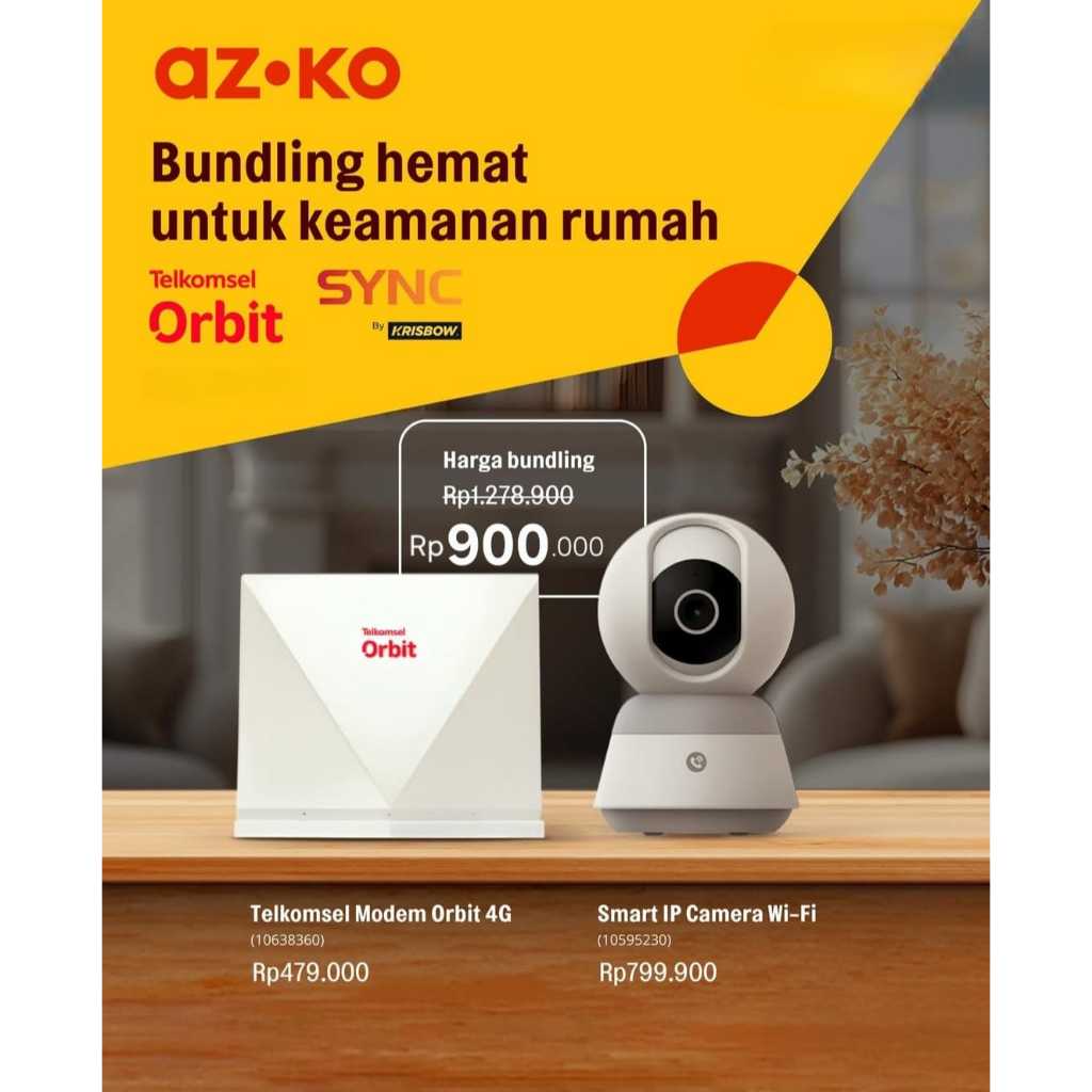 Paket Bundling Hemat Krisbow Sync IP Camera CCTV Z12b & Router Wifi Orbit Star Z2 4G LTE