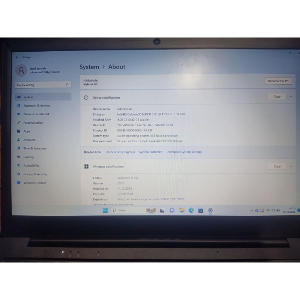LAPTOP AXIOO MYBOOK 14E || LAPTOP SECOND BERKUALITAS