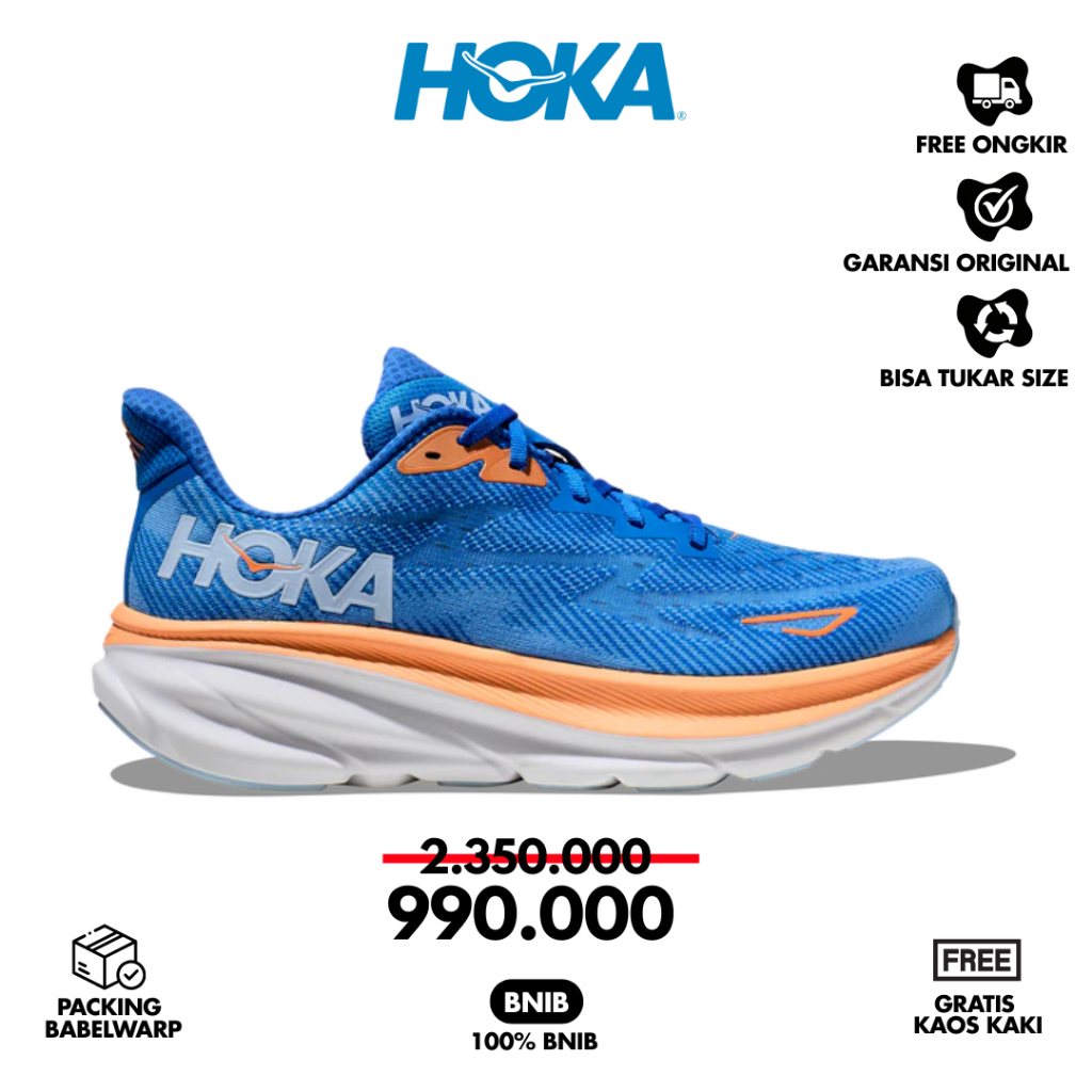 Hoka Clifton 9 Mens Road Running Shoes - Coastal Sky/All Aboard