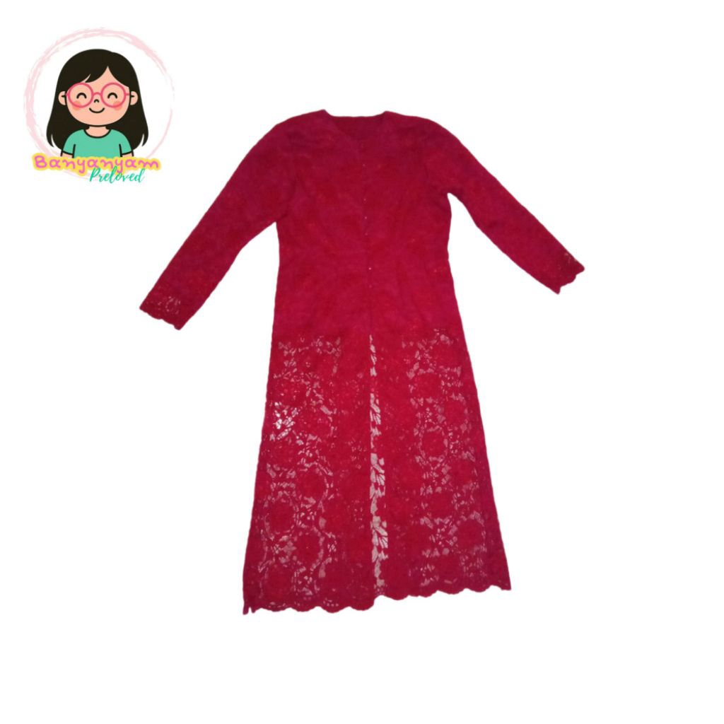 Preloved Kebaya Panjang Merah