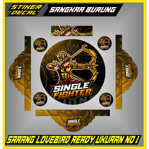 AMB - Stiker Decal Sangkar Burung Lovebird No.1 / diameter 33cm Kurungan Burung