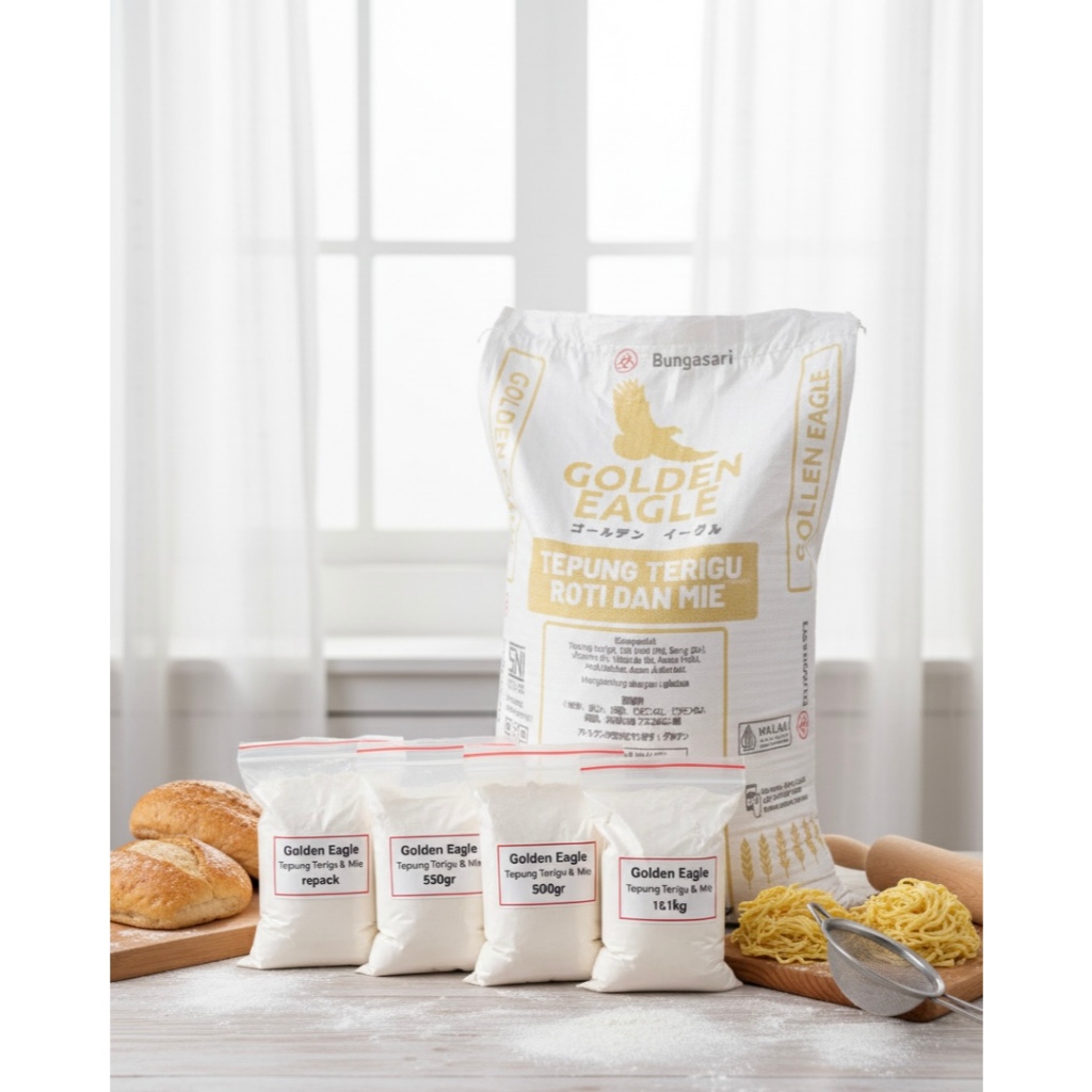 Tepung Terigu Golden Eagle 25kg Tepung Terigu Roti Dan Mie // BUNGA SARI GOLDEN EAGLE