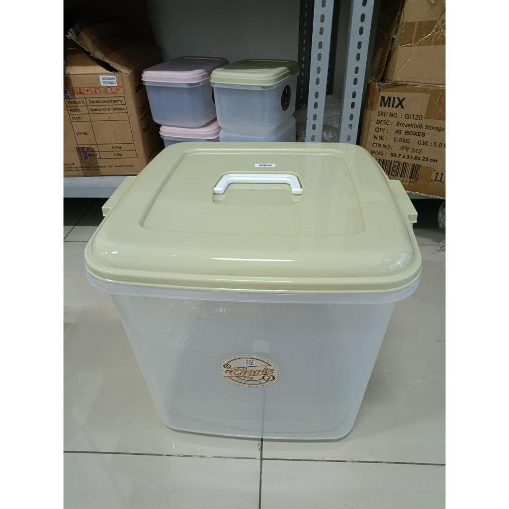 PRELOVED - Claris 1058 Container Box Plastik 43 Liter Dengan Handle Pegangan Q-bic / Qbic Box Kotak 