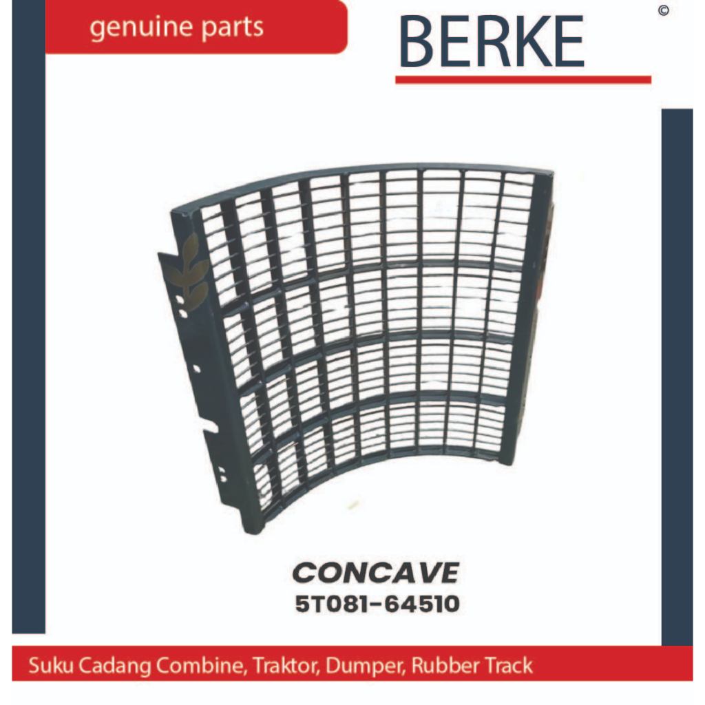 CONCAVE / AYAKAN / SARINGAN STAINLESS DC35 / 5T081 - 64510 Suku Cadang Sparepart Combine Harvester