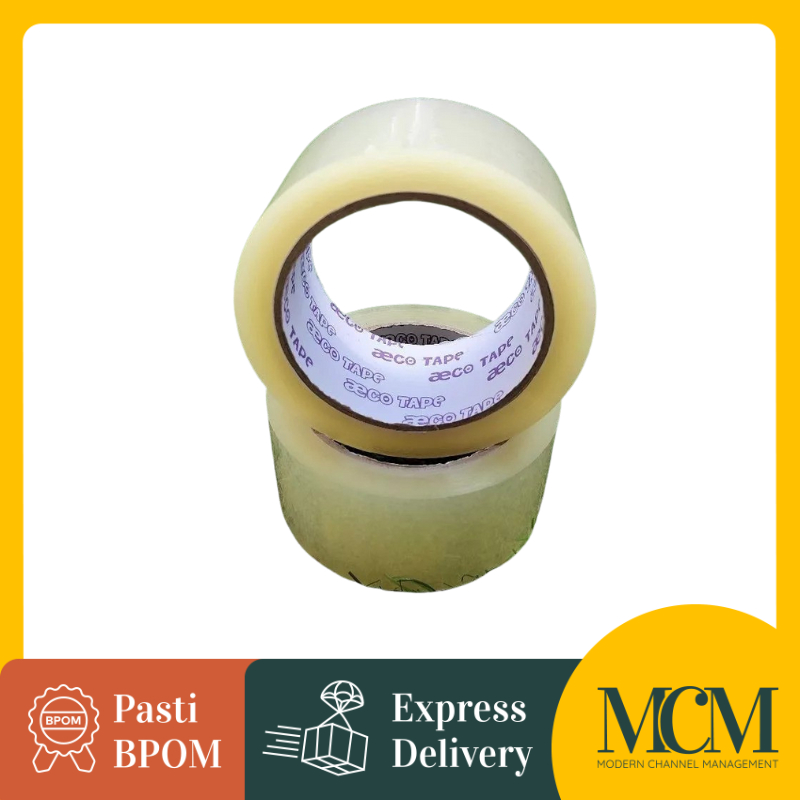 Perekat Aeco Tape Lakban Bening Packing 45mm x 100yard - 1 Pcs