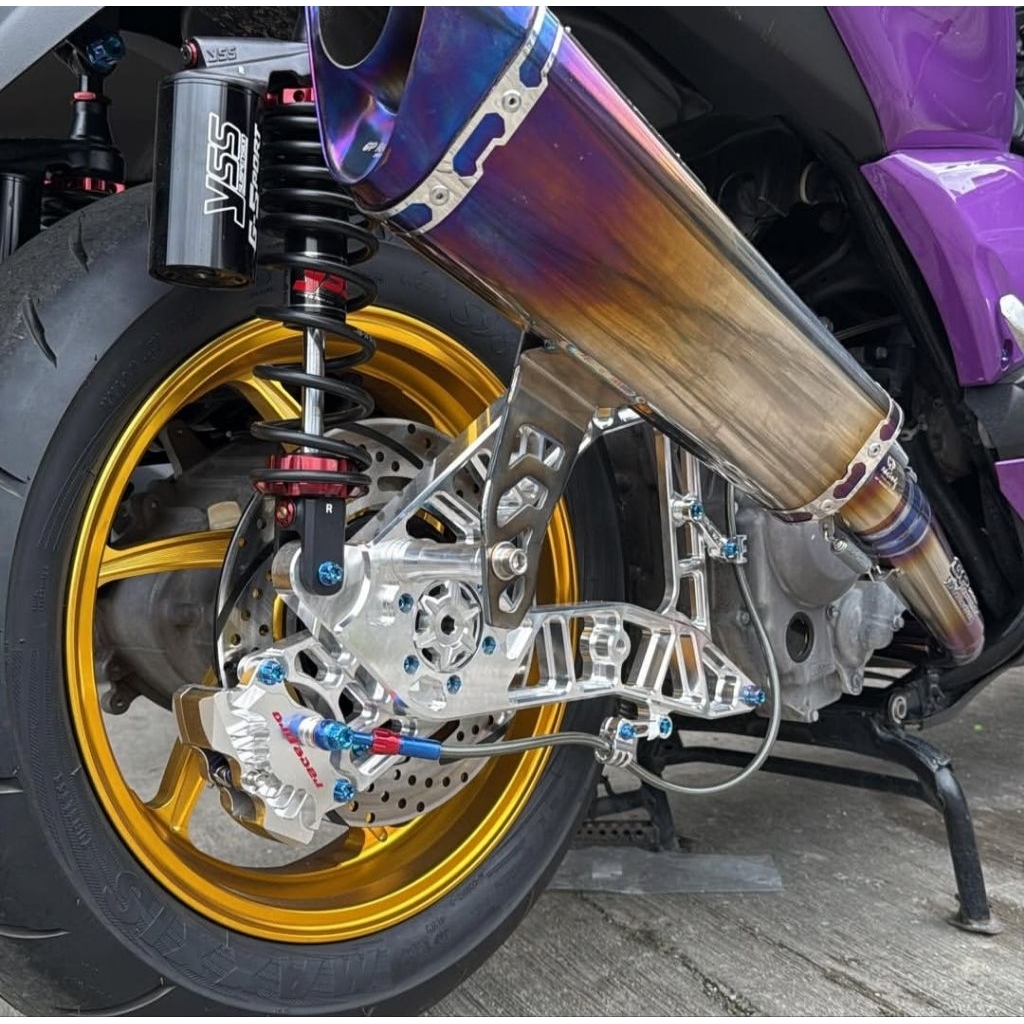 SWING ARM/LENGAN AYUN RACEPRO RX1 CNC+KALIPER GP2 2PISTON RACEPRO XMAX 250/300 OLD NEW CONNETED