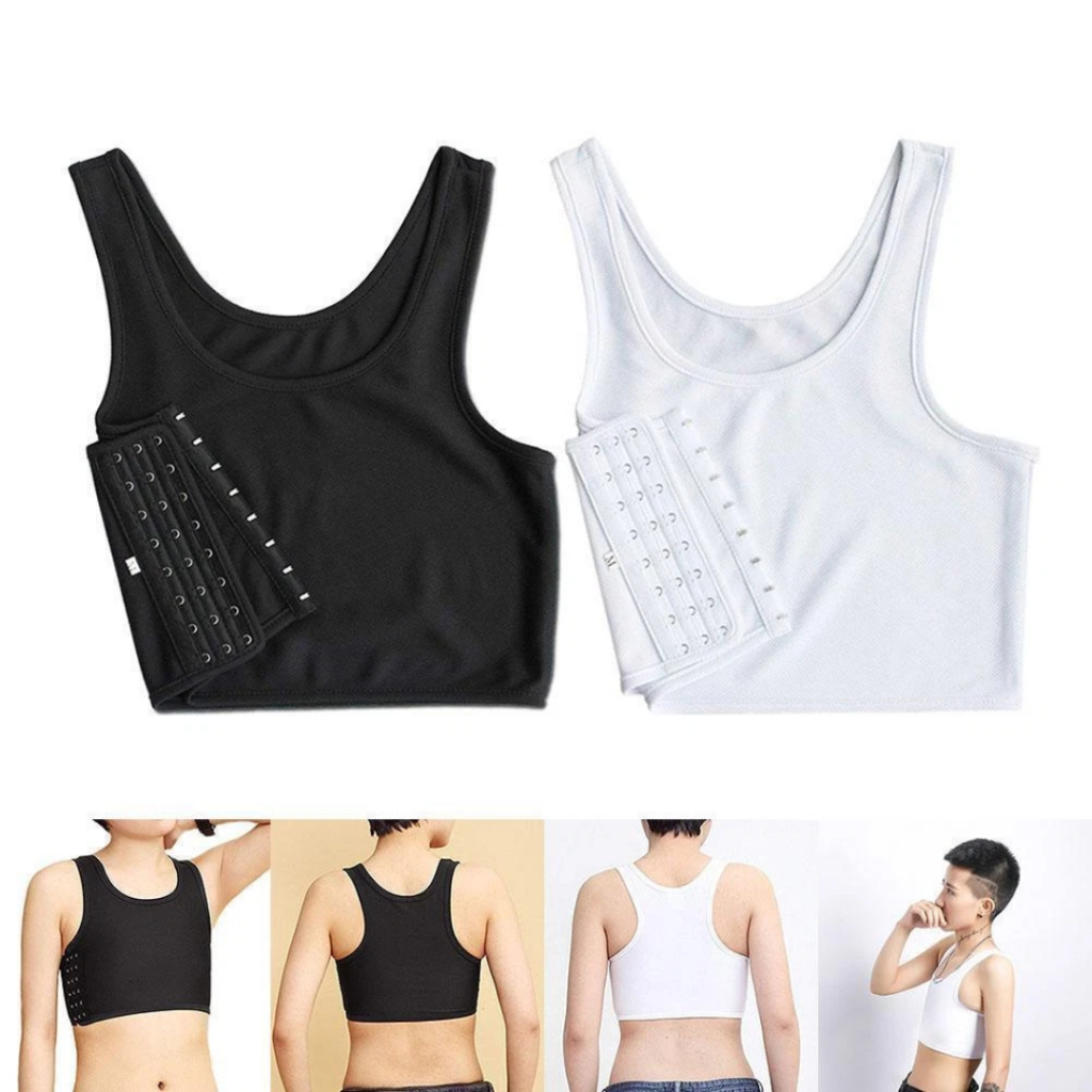 Breast Binder Pengait - Korset Perata Dada - Sport Bra Perata Dada Dengan Pengait Kancing