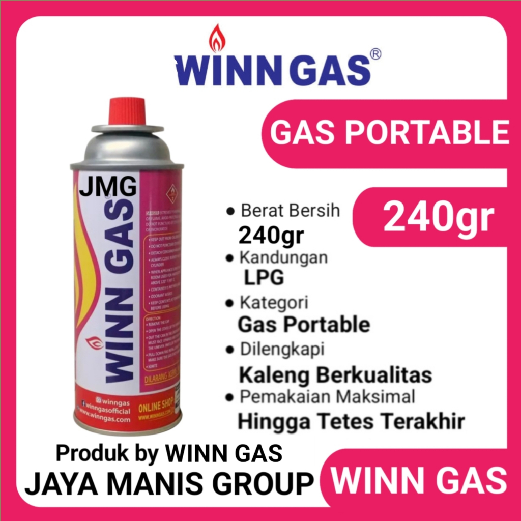 Winn Gas Tabung Gas Kecil Kaleng Butane TGKPINK
