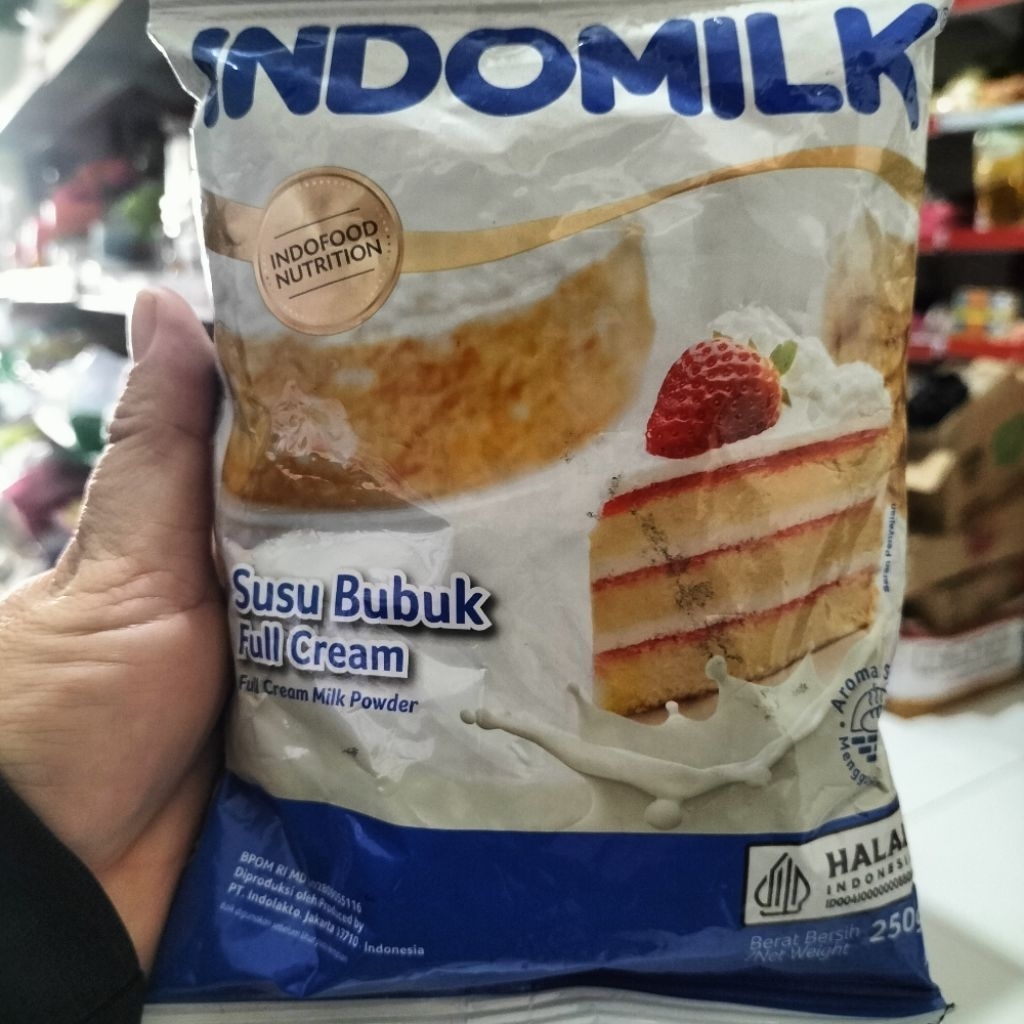 susu bubuk indomilk full cream 250 gr bahan kue