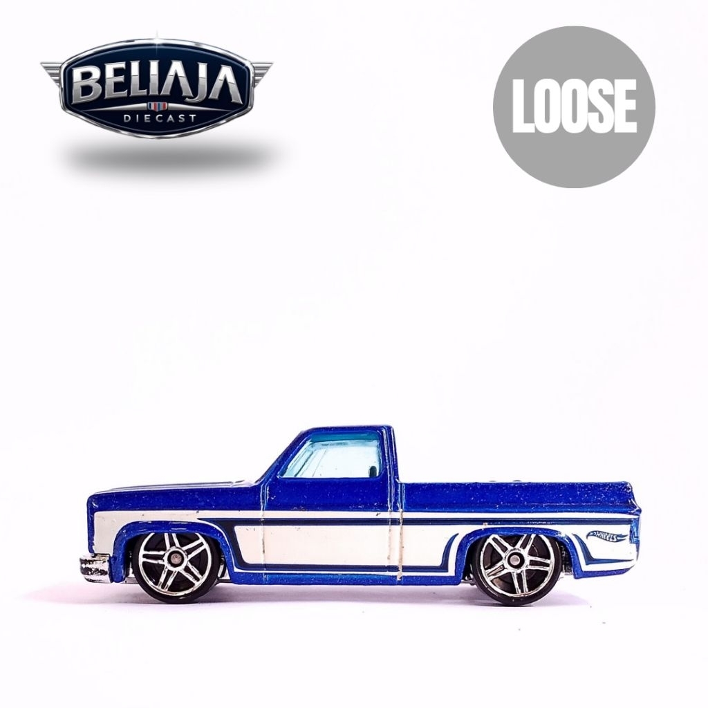 HOT WHEELS 83 CHEVY SILVERADO BLUE WHITE LOOSE