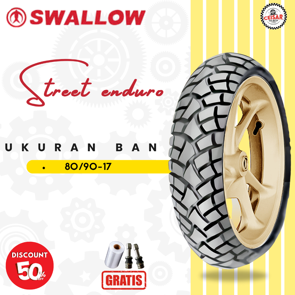 Ban Motor SWALLOW STREET ENDURO 80/90 Ring 17 Tubeless