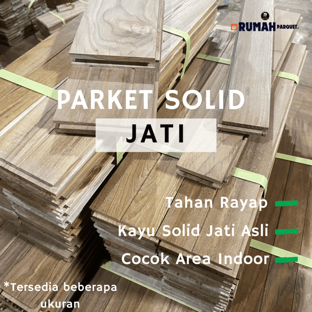 Lantai Kayu Solid Parket-Parquet-Parkit Jati