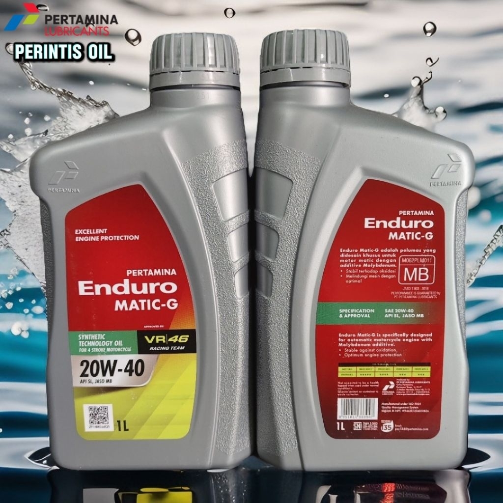 oli Pertamina Enduro Matic G SAE 20W-40 1 LITER VR|46 RACING TEAM || free merchandise untuk setiap p